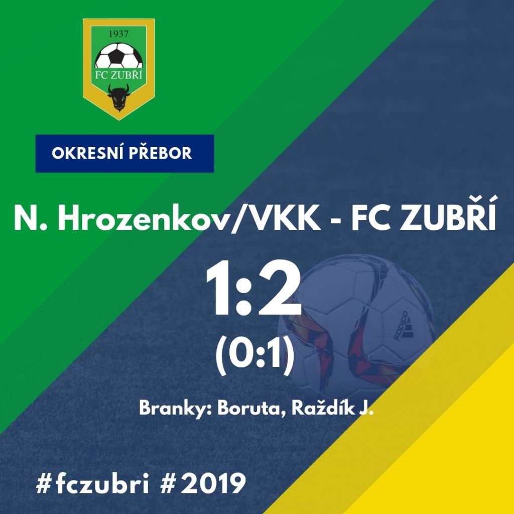 Okresní přebor: N. Hrozenkov/VKK – FC Zubří – 1:2&nbsp;(0:1)