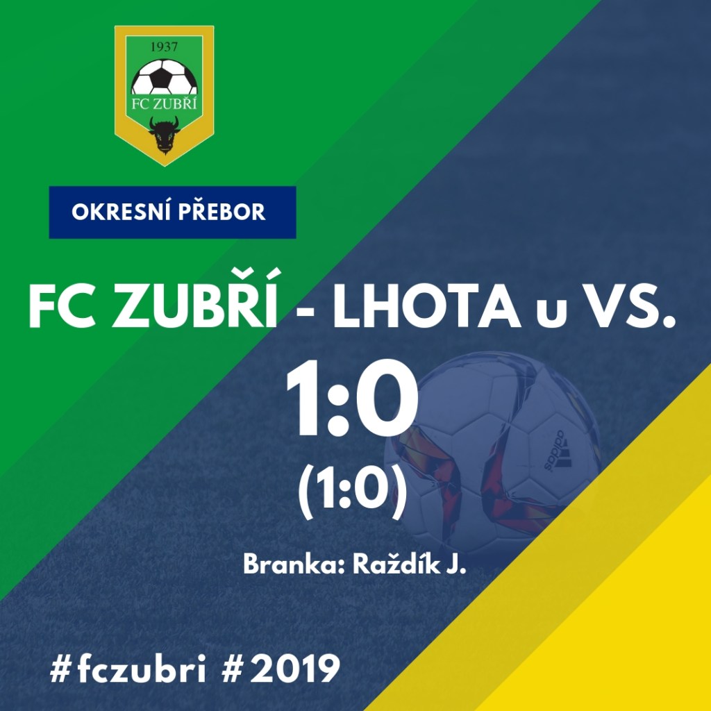 Okresní přebor: FC Zubří – Lhota u Vs. – 1:0&nbsp;(1:0)