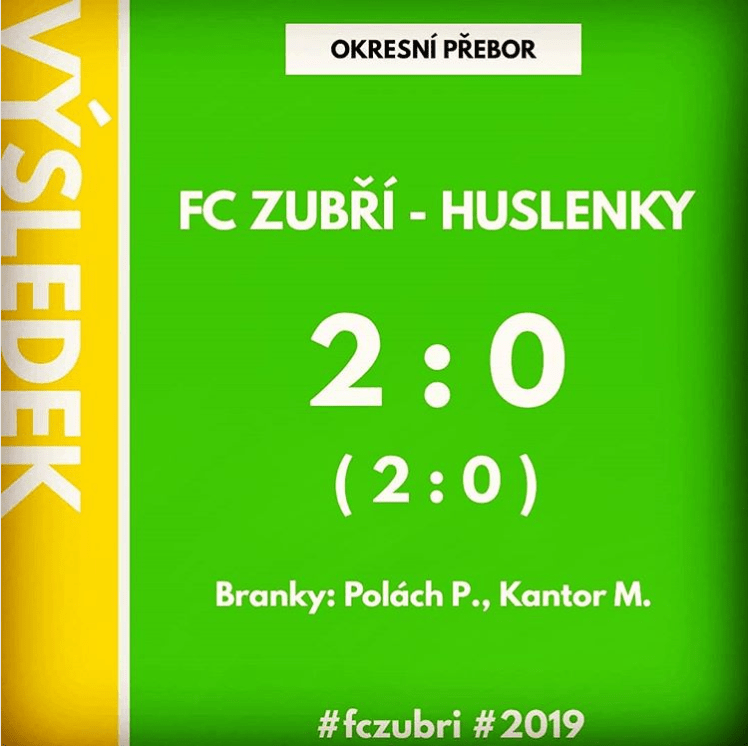 Okresní přebor: FC Zubří – Huslenky – 2:0&nbsp;(2:0)