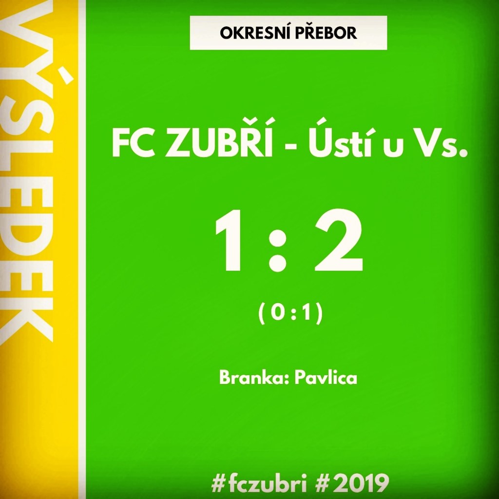 Okresní přebor: FC Zubří – Ústí u Vs. – 1:2&nbsp;(0:1)