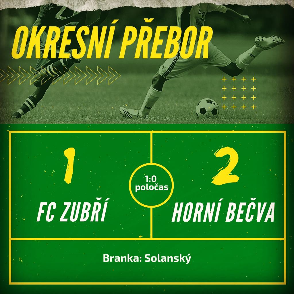 FC ZUBŘÍ – Horní Bečva – 1:2&nbsp;(1:0)