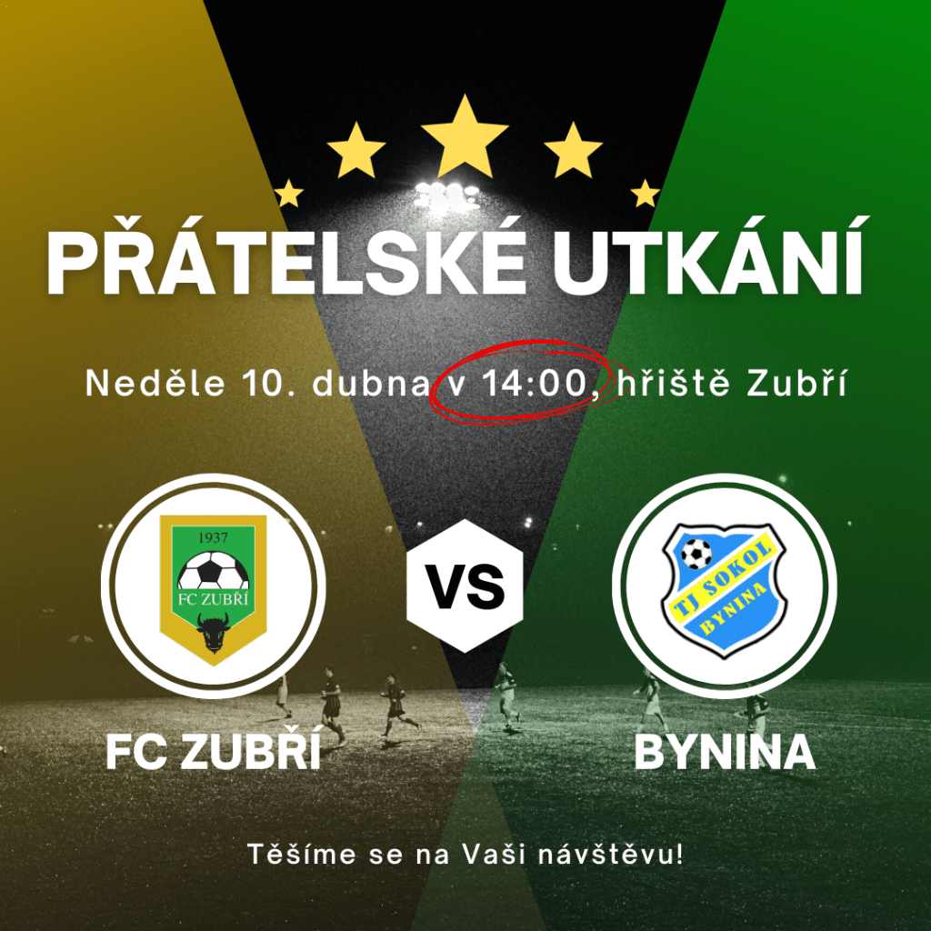 V neděli 10. dubna odehrajeme v Zubří přátelské utkání – letos poprvé na&nbsp;trávě