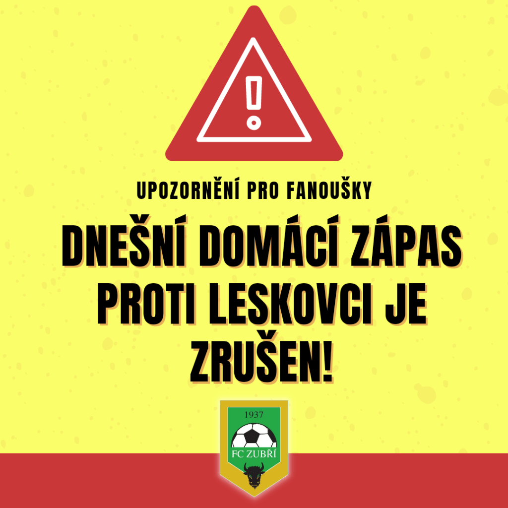 Zápas s Leskovcem byl&nbsp;zrušen!