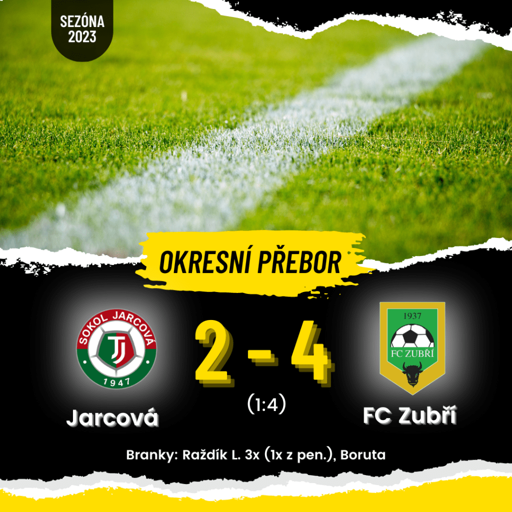 Jarcová – FC Zubří – 2:4&nbsp;(1:4)