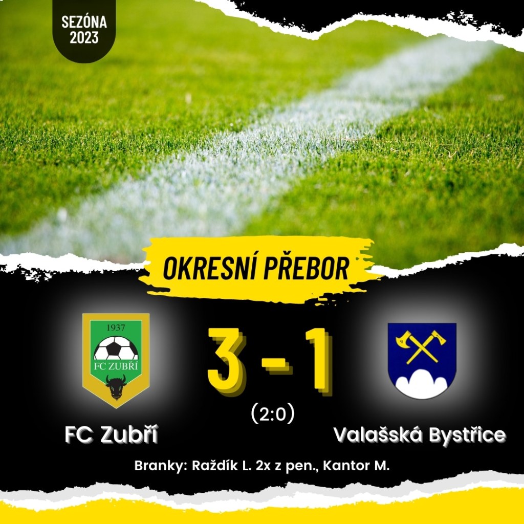 FC Zubří – Valašská Bystřice – 3:1&nbsp;(2:0)