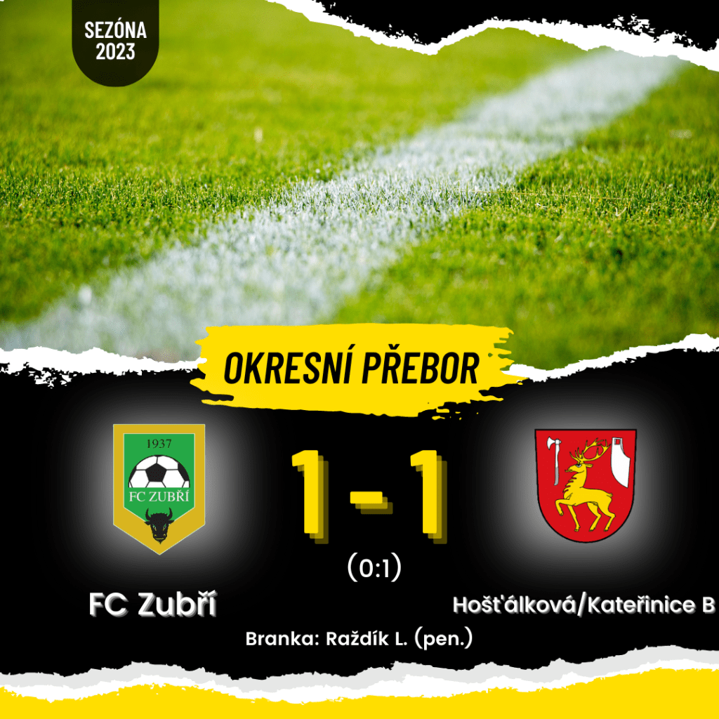 FC Zubří – Hošťálková/Kateřinice B – 1:1&nbsp;(0:1)