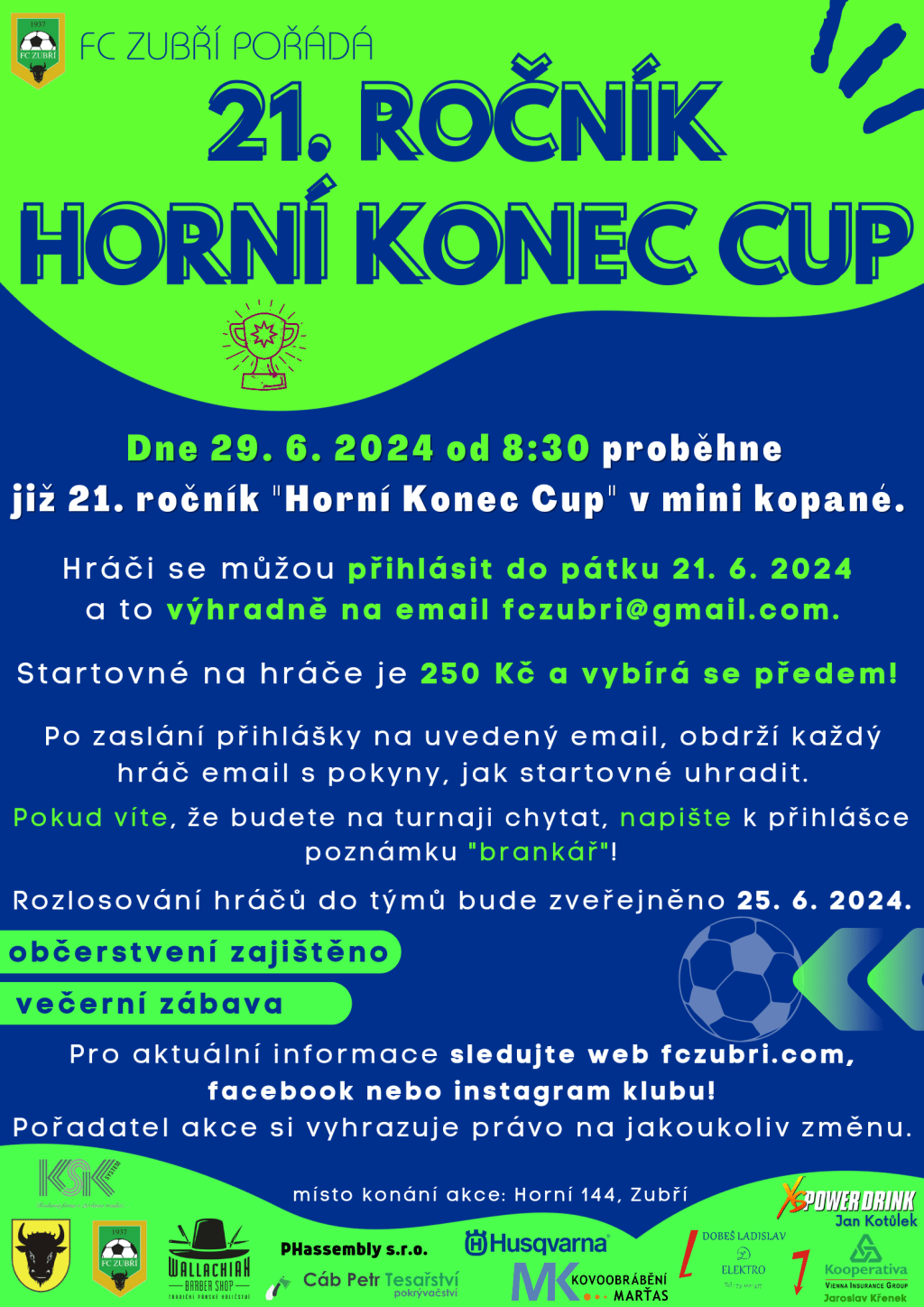 21. ročník Horní Konec Cup – spuštěno&nbsp;přihlašování