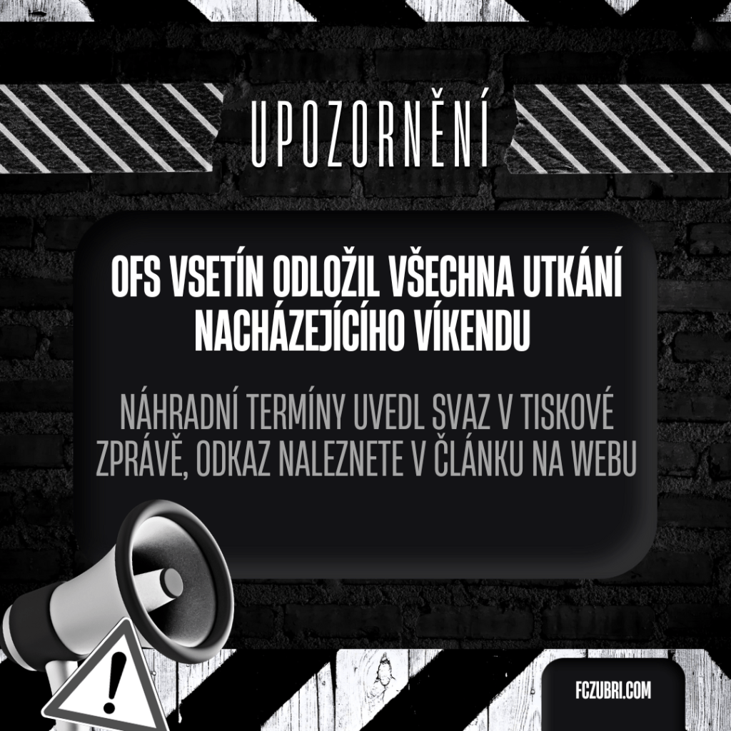 OFS Vsetín odložil všechna utkání následujícího&nbsp;víkendu