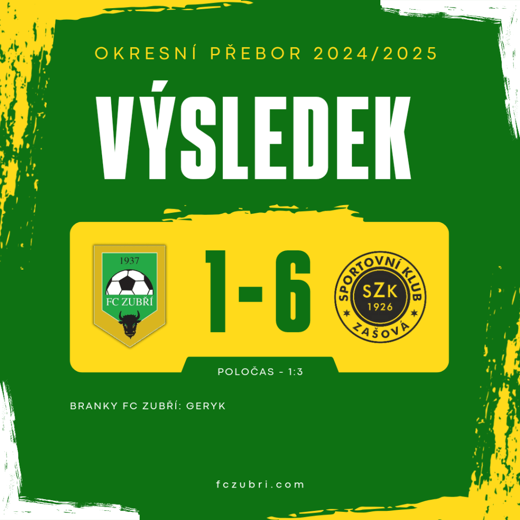 FC Zubří – Zašová – 1:6&nbsp;(1:3)