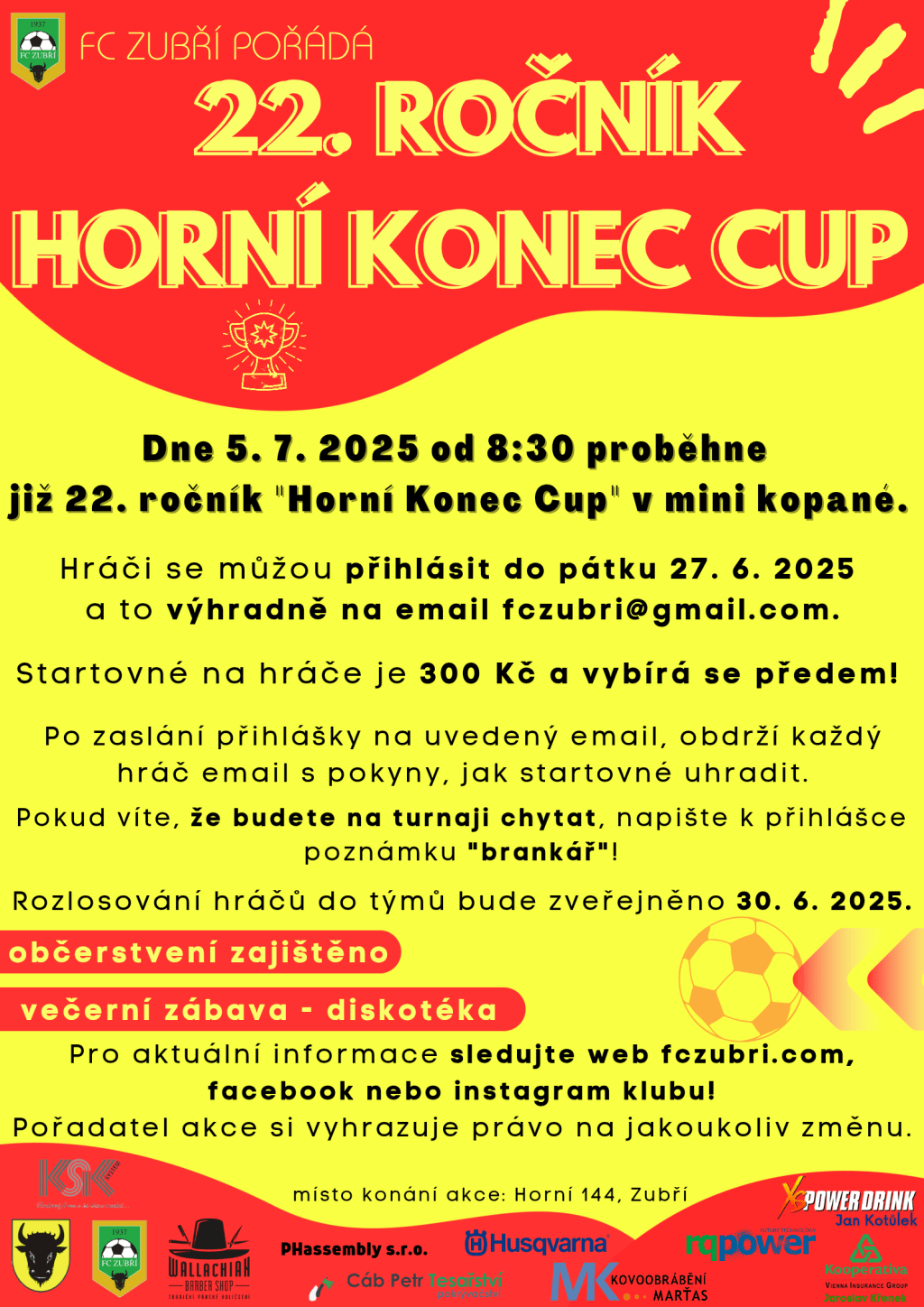 Startuje přihlašování na Horní Konec Cup&nbsp;2025!