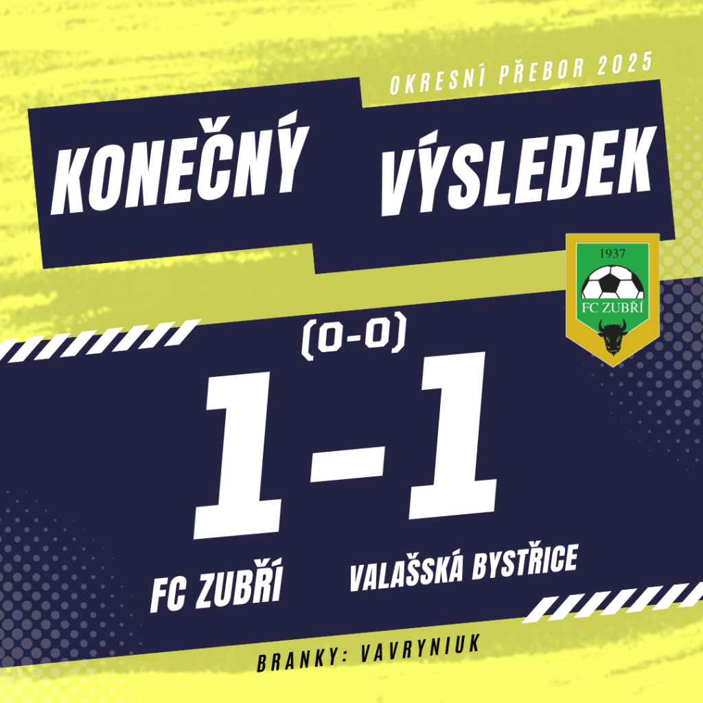 FC Zubří – Val. Bystřice – 1:1&nbsp;(0:0)