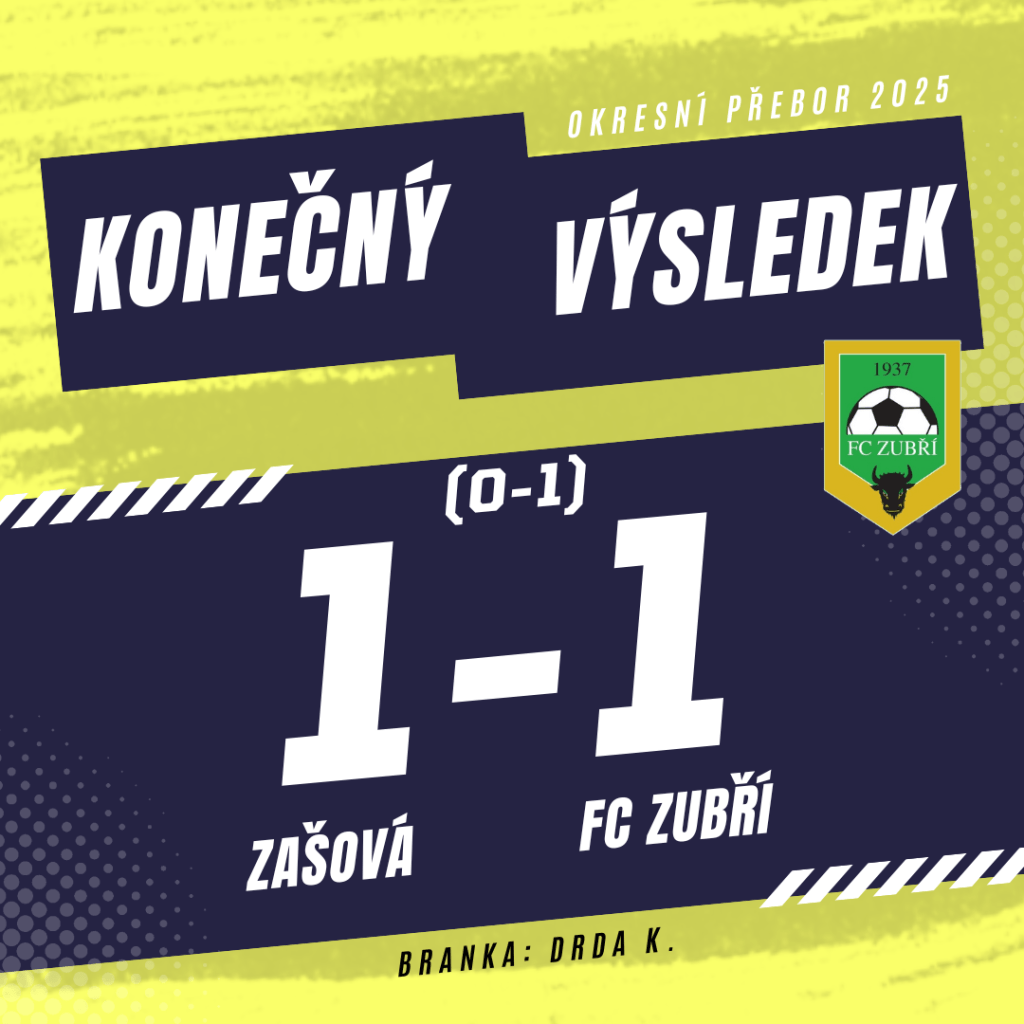 Zašová – FC Zubří – 1:1&nbsp;(0:1)