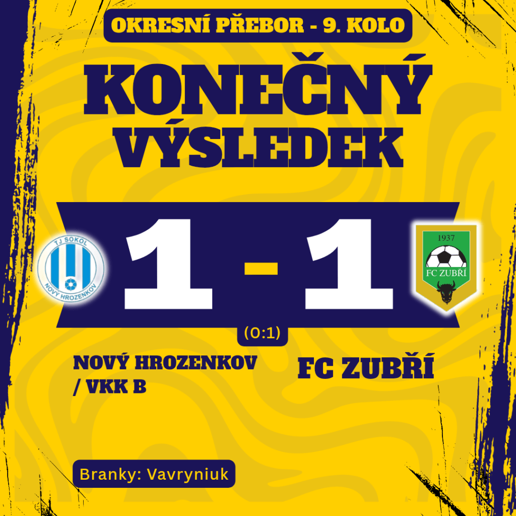 Z Nového Hrozenkova vezeme bod za remízu&nbsp;1:1
